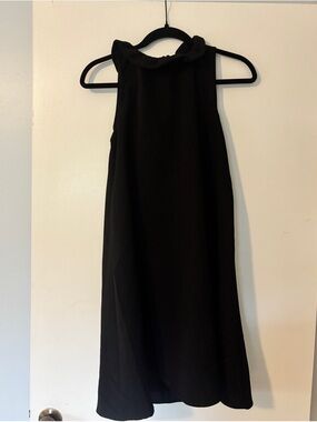 Pomander Place Black Sleeveless Ruffle-Trim Dress, Size XS